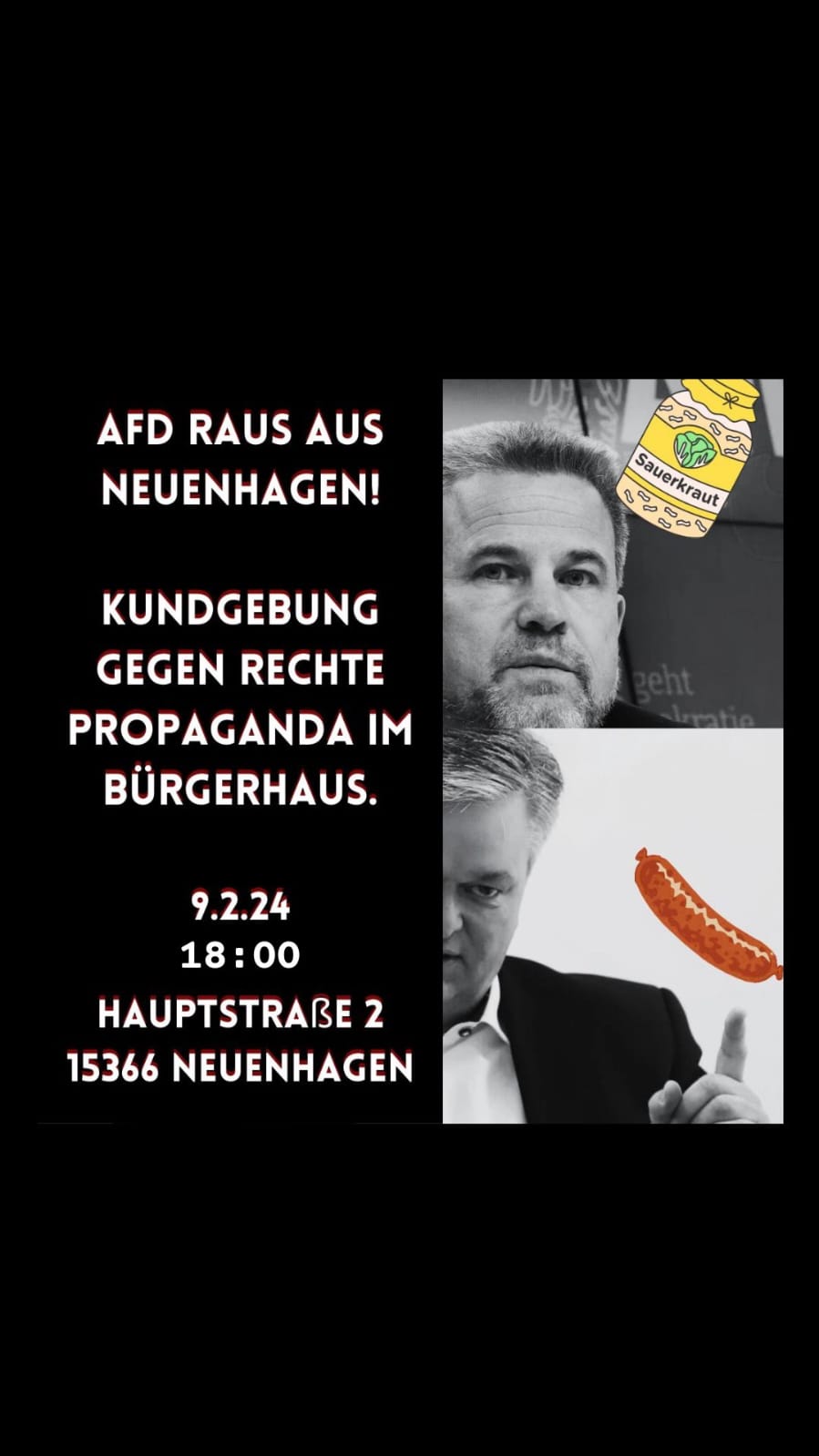 Kundgebung gegen Rechte Propaganda in Neuenhagen, 09.02.2024